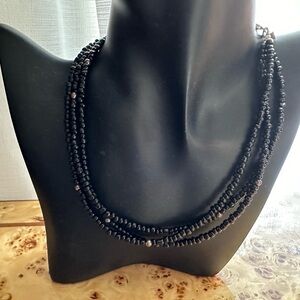 Silpada Multi-strand Sterling Silver and Black Onyx Beaded Necklace